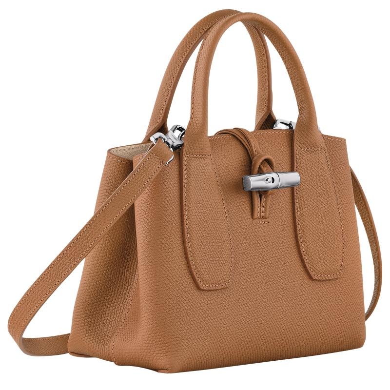 Natural Brown Women's Longchamp Roseau S Handbags | XHISW-2614