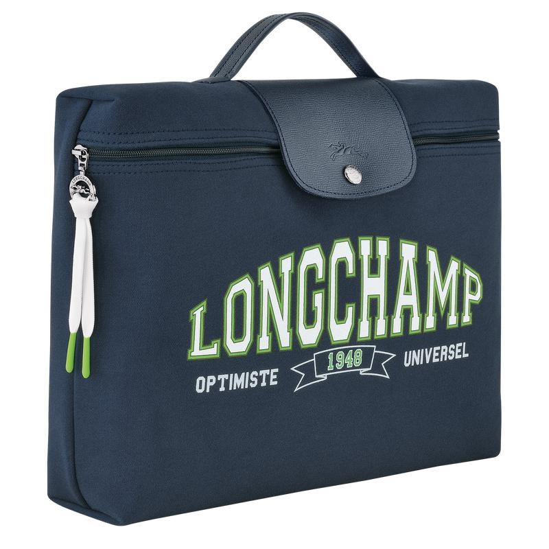 Navy Men's Longchamp Le Pliage Collection Briefcase | KMWZU-1849