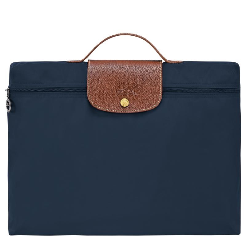 Navy Men\'s Longchamp Le Pliage Original S Briefcase | SXLEC-3108