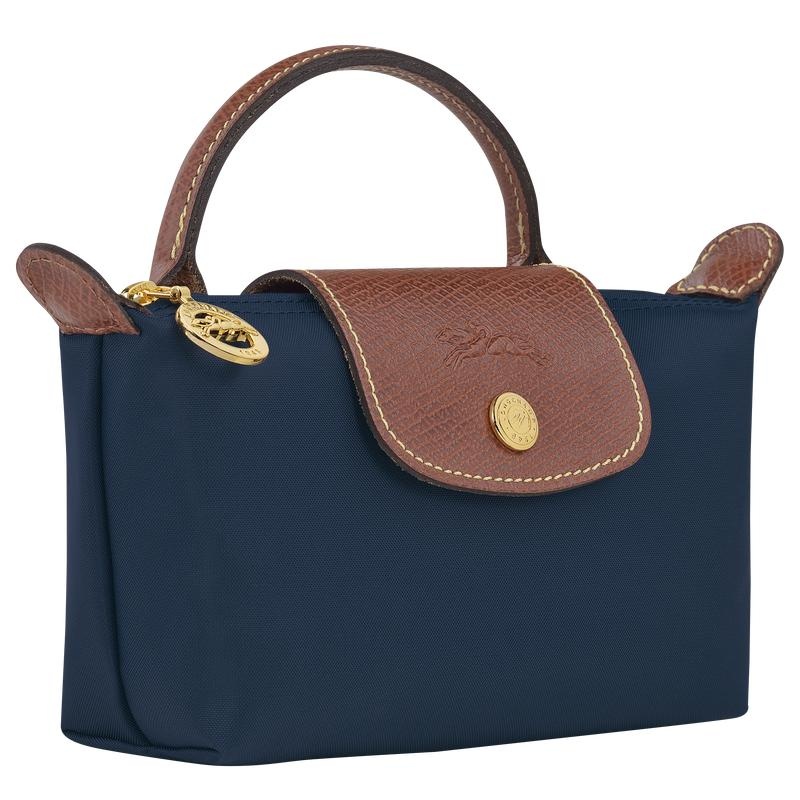 Navy Women's Longchamp Le Pliage Original with handle Pouches | GMEUW-1408