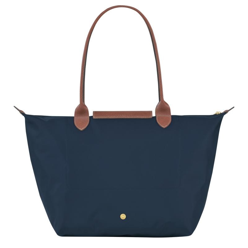 Navy Women's Longchamp Le Pliage Original L Tote Bag | VXPGJ-8379