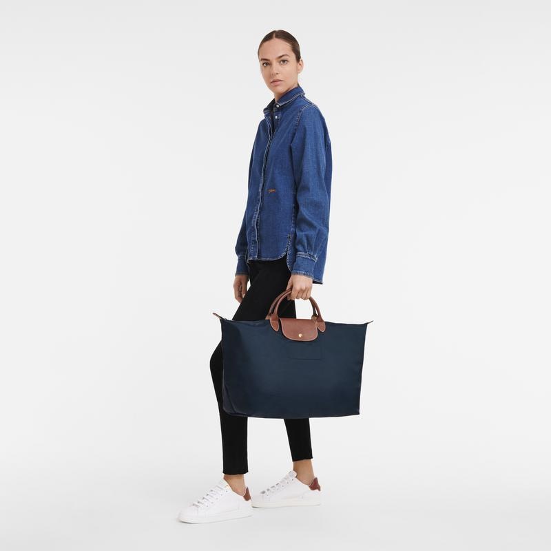 Navy Women's Longchamp Le Pliage Original S Travel Bags | ZWQXU-8573