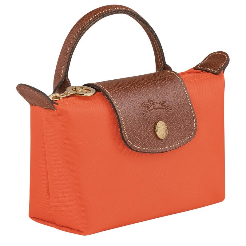 Orange Men's Longchamp Le Pliage Original with handle Pouches | QWLDE-5163