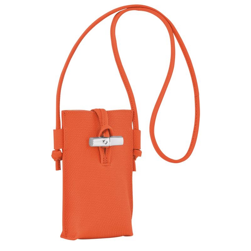 Orange Women's Longchamp Roseau with lace Phone Case | JXKFS-9034