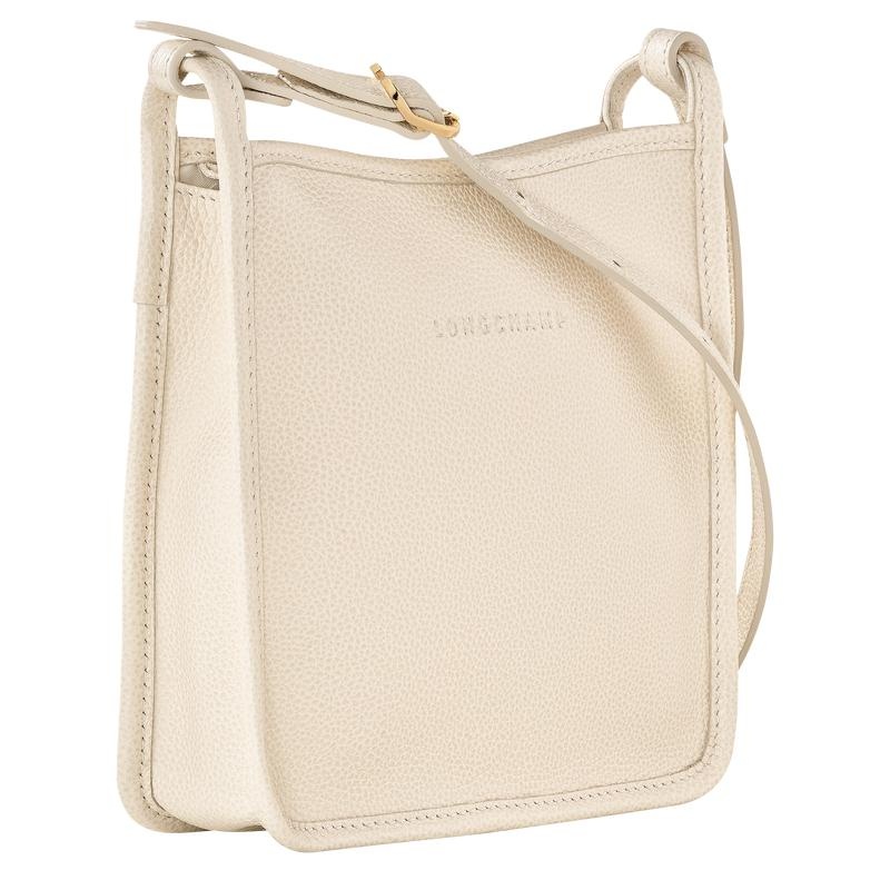 Paper White Women's Longchamp Le Foulonné S Crossbody Bags | TEQSY-6127