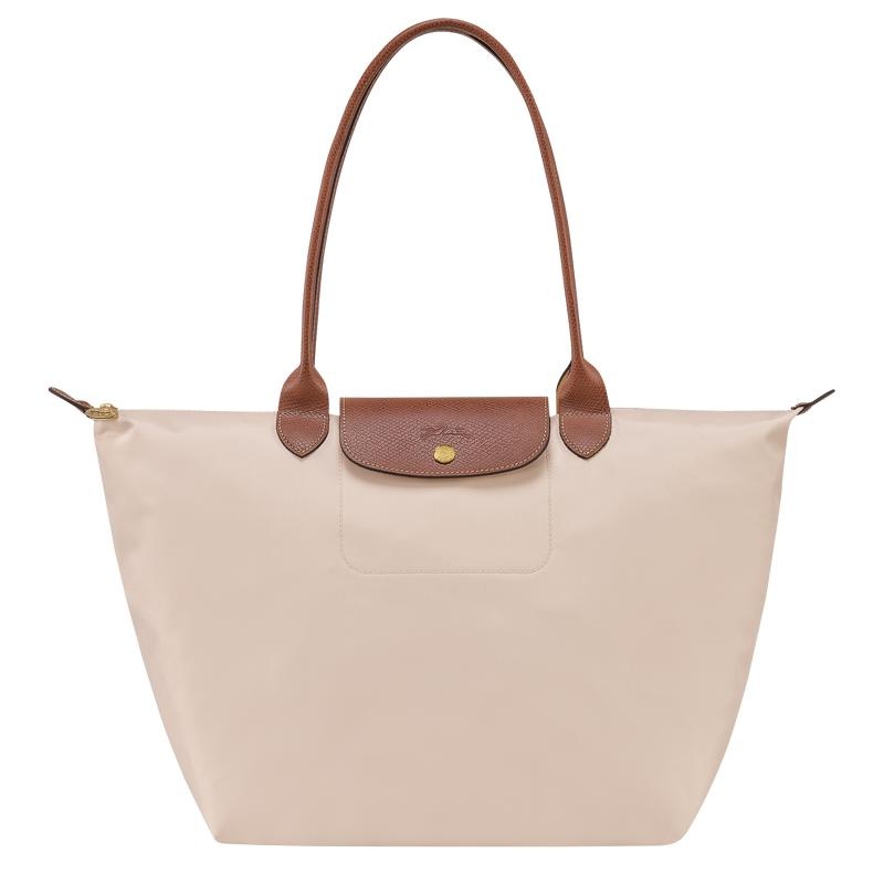 Paper White Women\'s Longchamp Le Pliage Original L Tote Bag | LUOAZ-7190