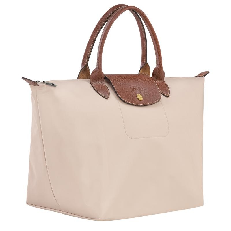 Paper White Women's Longchamp Le Pliage Original M Handbags | CJSOQ-3450