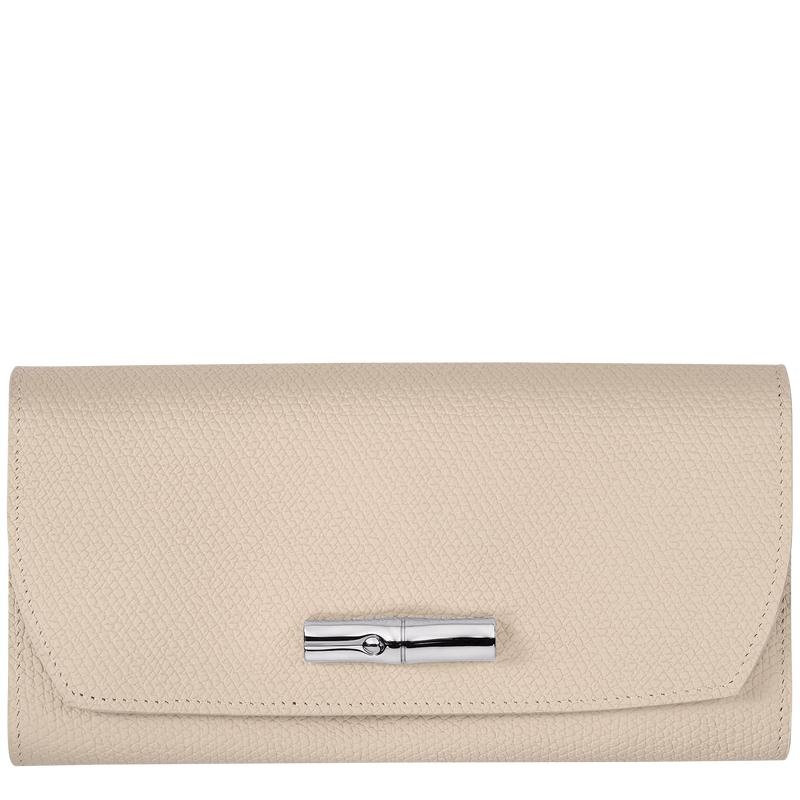 Paper White Women\'s Longchamp Roseau Continental Wallets | SFAWE-8735