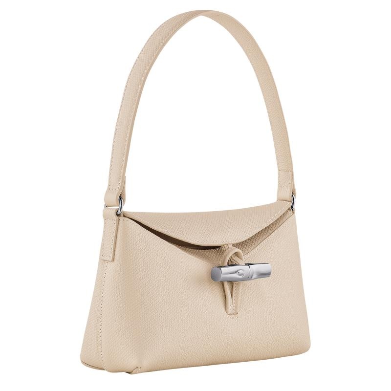 Paper White Women's Longchamp Roseau S Hobo Bags | HSQBR-9735