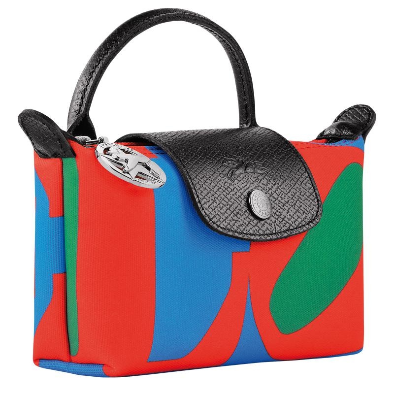 Red/Navy Men's Longchamp x Robert Indiana Pouches | QRESB-6432