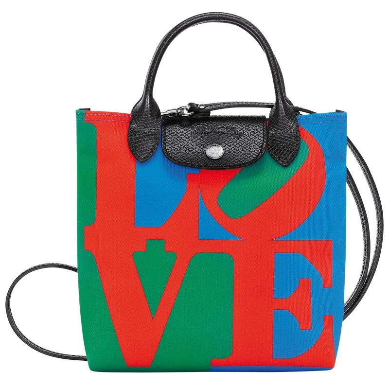 Red/Navy Men\'s Longchamp x Robert Indiana XS Crossbody Bags | JVFHE-5260