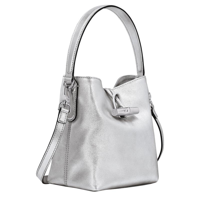 Silver Women's Longchamp Roseau XS Bucket Bag | QKAUH-0467