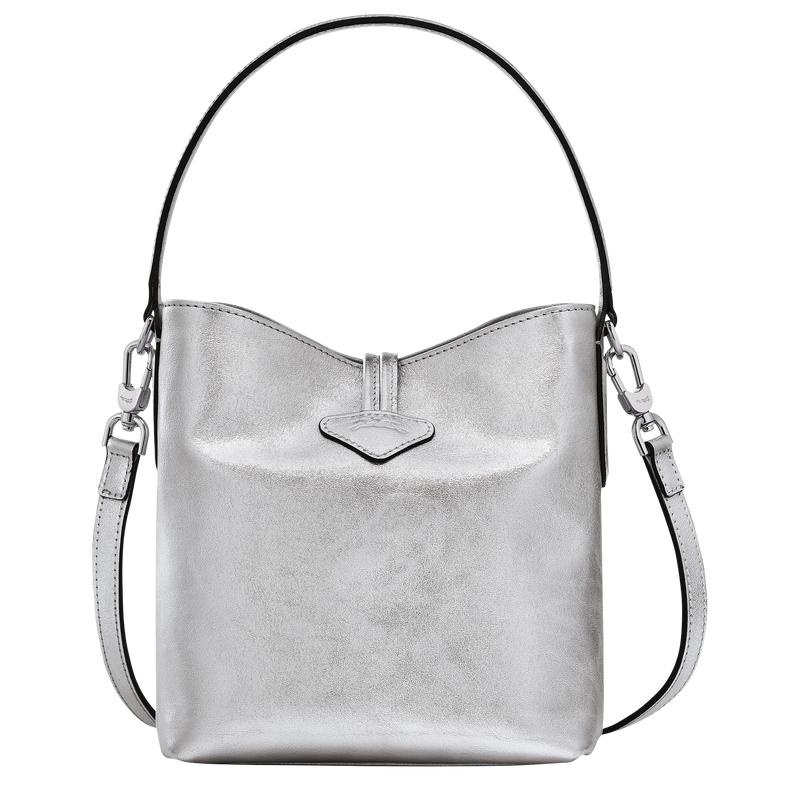 Silver Women's Longchamp Roseau XS Bucket Bag | QKAUH-0467