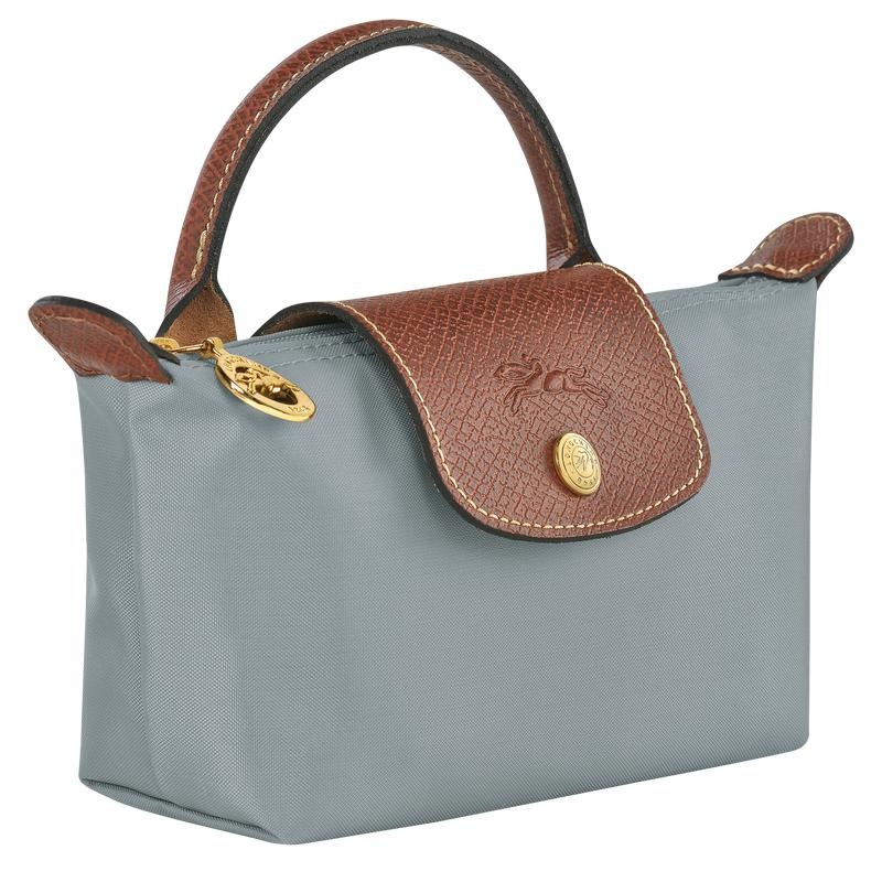 Steel Grey Women's Longchamp Le Pliage Original with handle Pouches | OBSTL-1942