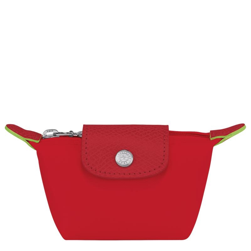 Tomato Red Men\'s Longchamp Le Pliage Green Coin Purses | MPVKF-6275