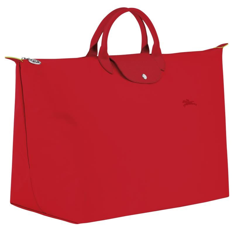 Tomato Red Women's Longchamp Le Pliage Green M Travel Bags | HYKBU-4920