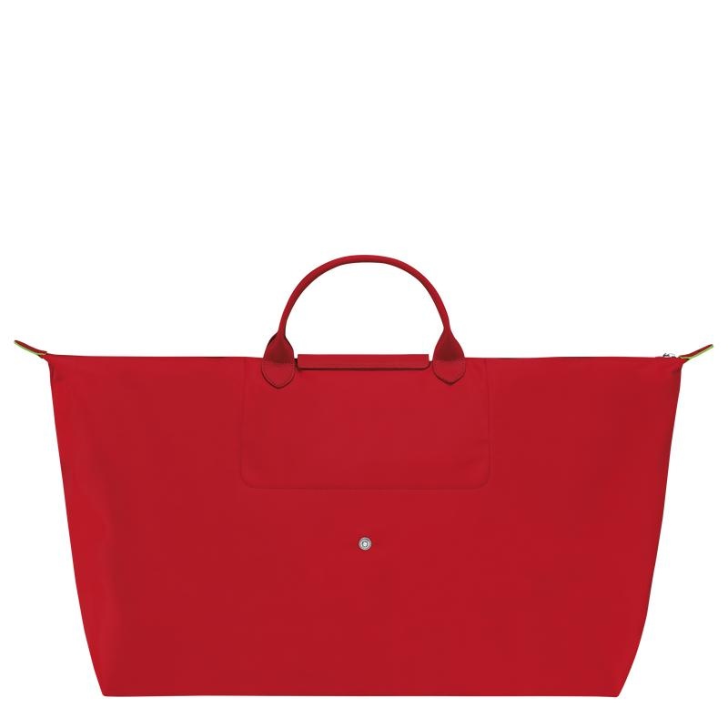 Tomato Red Women's Longchamp Le Pliage Green M Travel Bags | HYKBU-4920