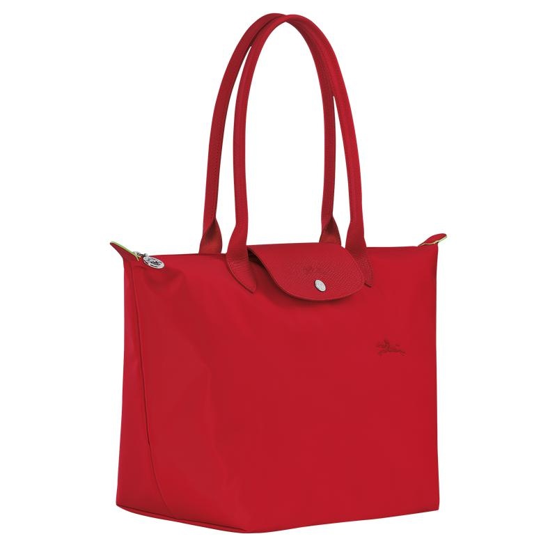 Tomato Red Women's Longchamp Le Pliage Green L Tote Bag | PVHZN-6478