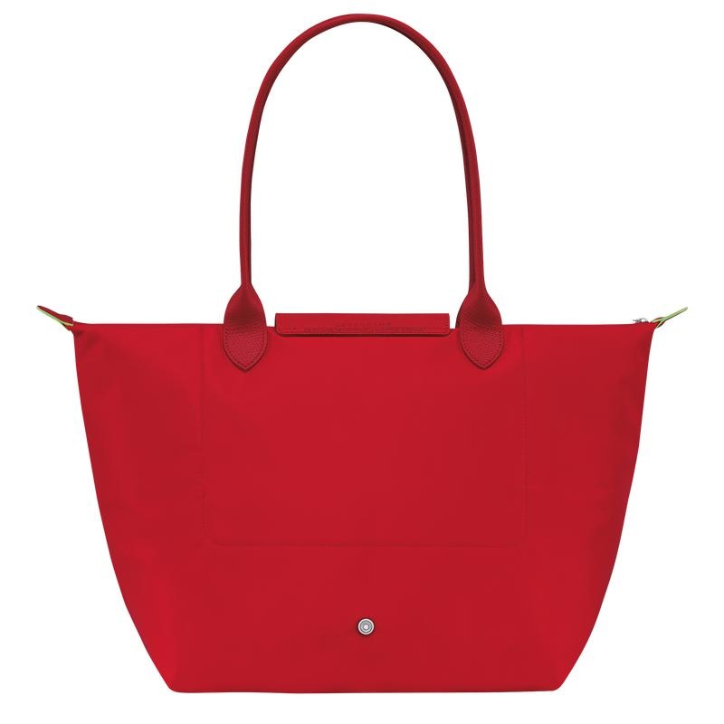 Tomato Red Women's Longchamp Le Pliage Green L Tote Bag | PVHZN-6478