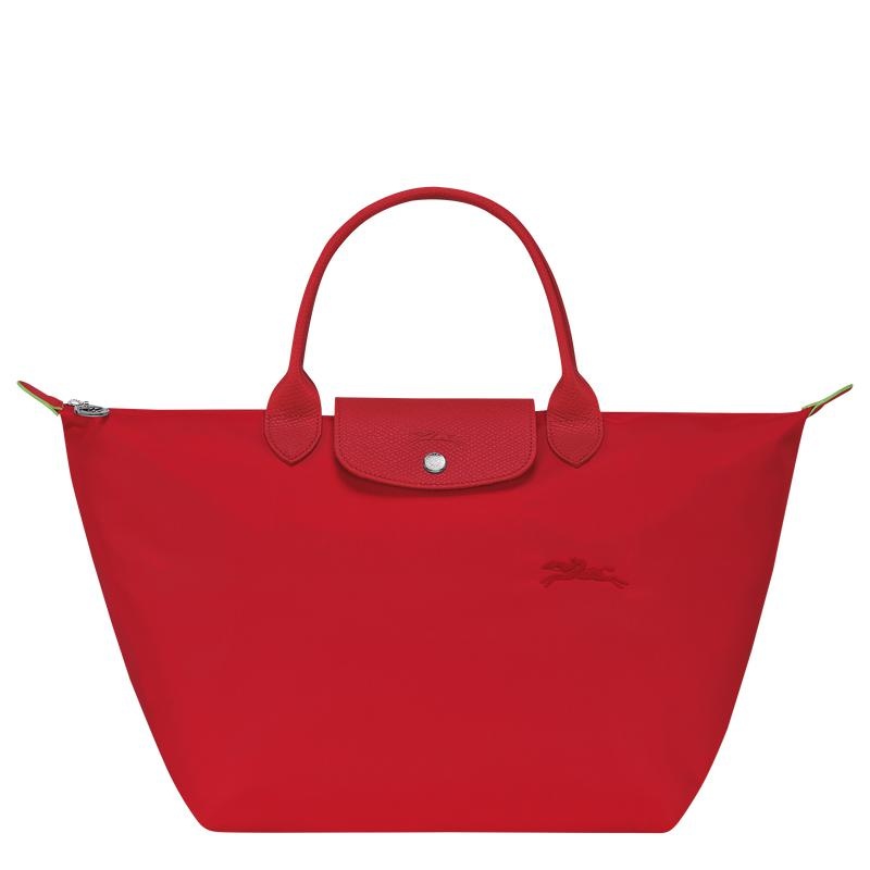 Tomato Red Women\'s Longchamp Le Pliage Green M Handbags | EWHBJ-1276