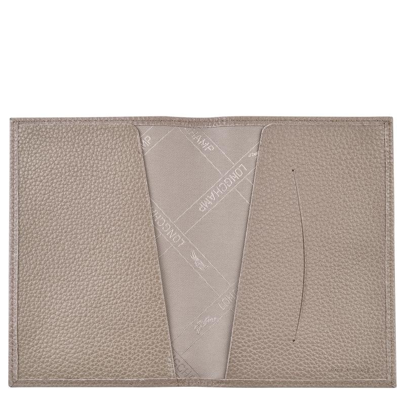 Turtledove Grey Men's Longchamp Le Foulonné Passport cover Passport Bag | MYNPZ-8731