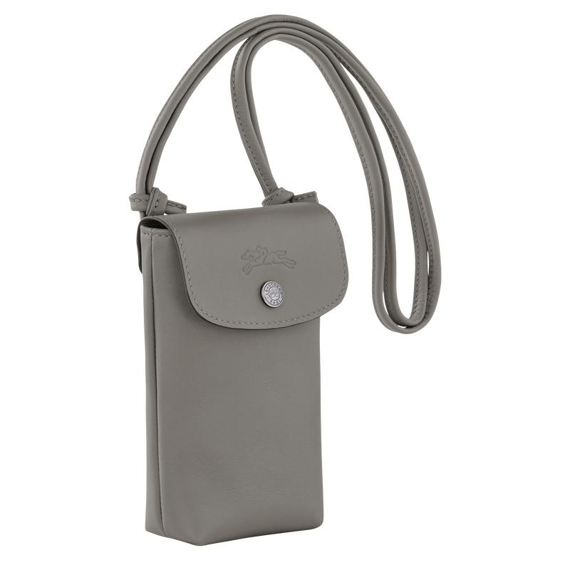 Turtledove Grey Men's Longchamp Le Pliage Xtra with leather lace Phone Case | NBYXK-4815