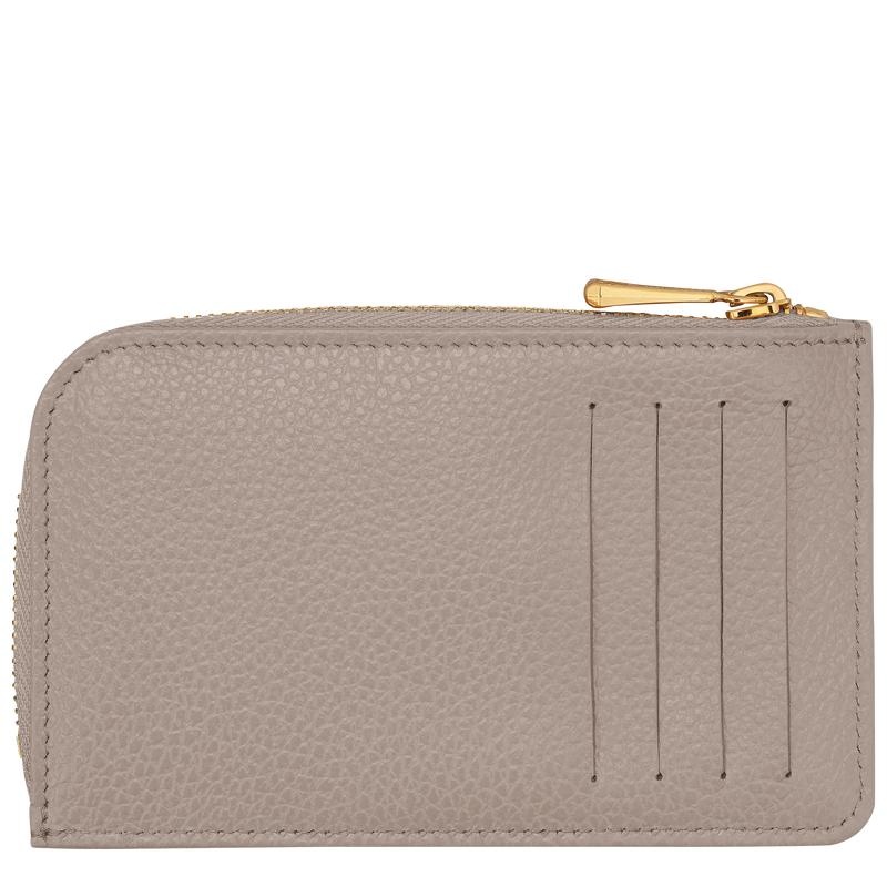 Turtledove Grey Women's Longchamp Le Foulonné Cardholders | GJORD-3250