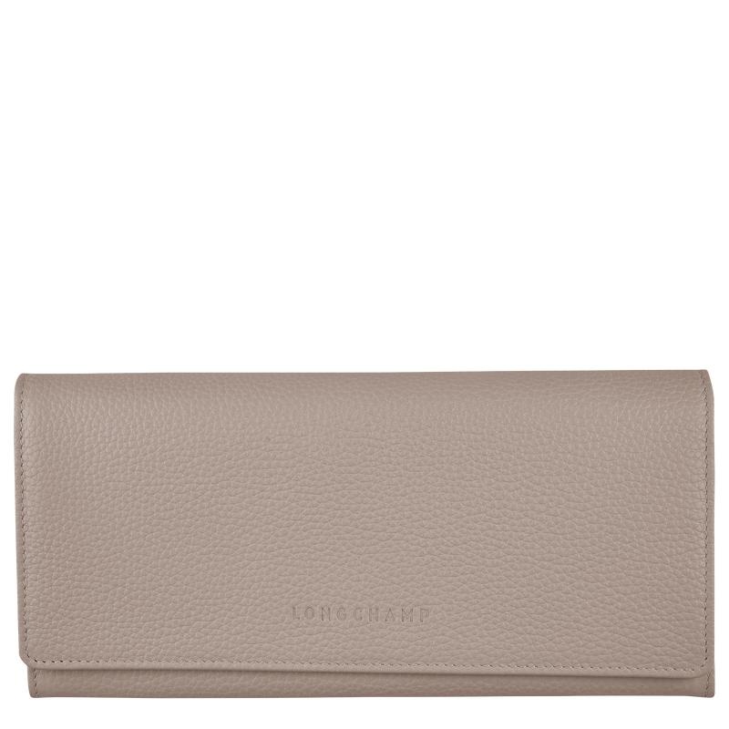 Turtledove Grey Women\'s Longchamp Le Foulonné Continental Wallets | BGJCF-5216