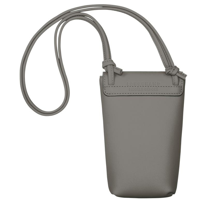 Turtledove Grey Women's Longchamp Le Pliage Xtra with leather lace Phone Case | PRNDG-8314