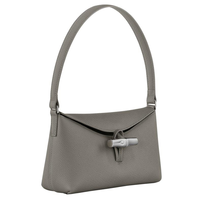 Turtledove Grey Women's Longchamp Roseau S Hobo Bags | WLGAT-2710