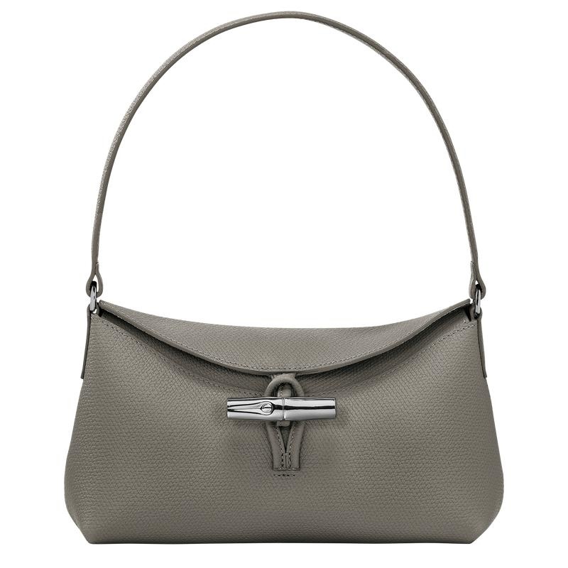 Turtledove Grey Women\'s Longchamp Roseau S Hobo Bags | WLGAT-2710