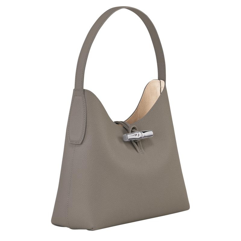 Turtledove Grey Women's Longchamp Roseau M Hobo Bags | WCJRI-0258