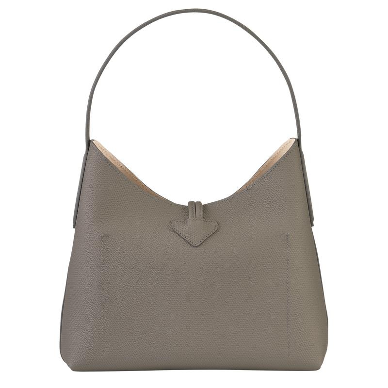 Turtledove Grey Women's Longchamp Roseau M Hobo Bags | WCJRI-0258