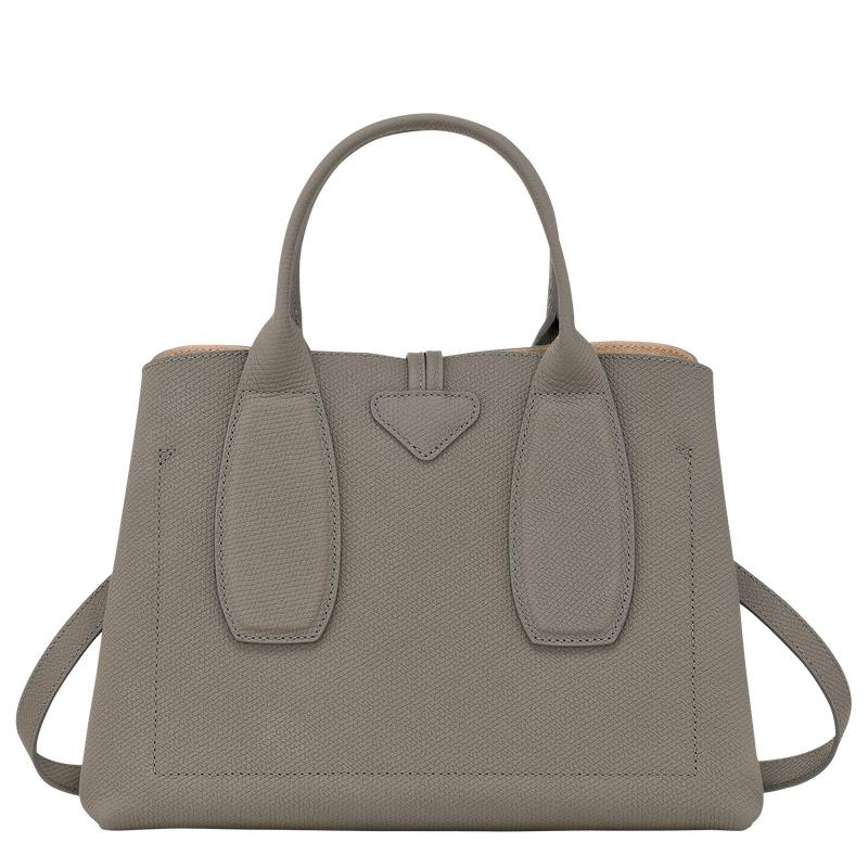 Turtledove Grey Women's Longchamp Roseau M Handbags | WKEHX-6074