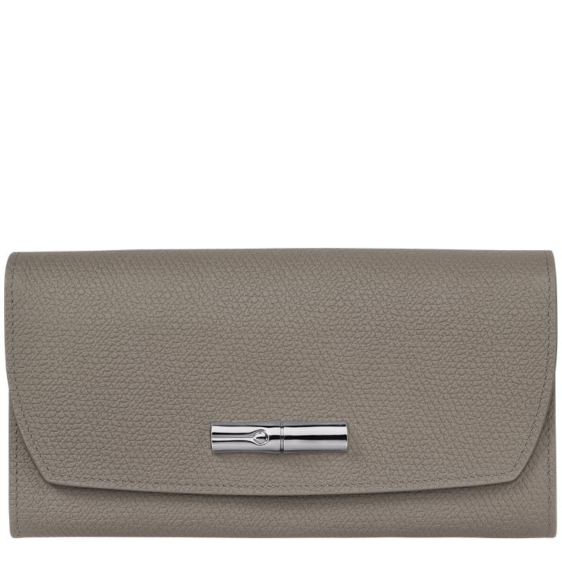 Turtledove Grey Women\'s Longchamp Roseau Continental Wallets | WJYLA-8324