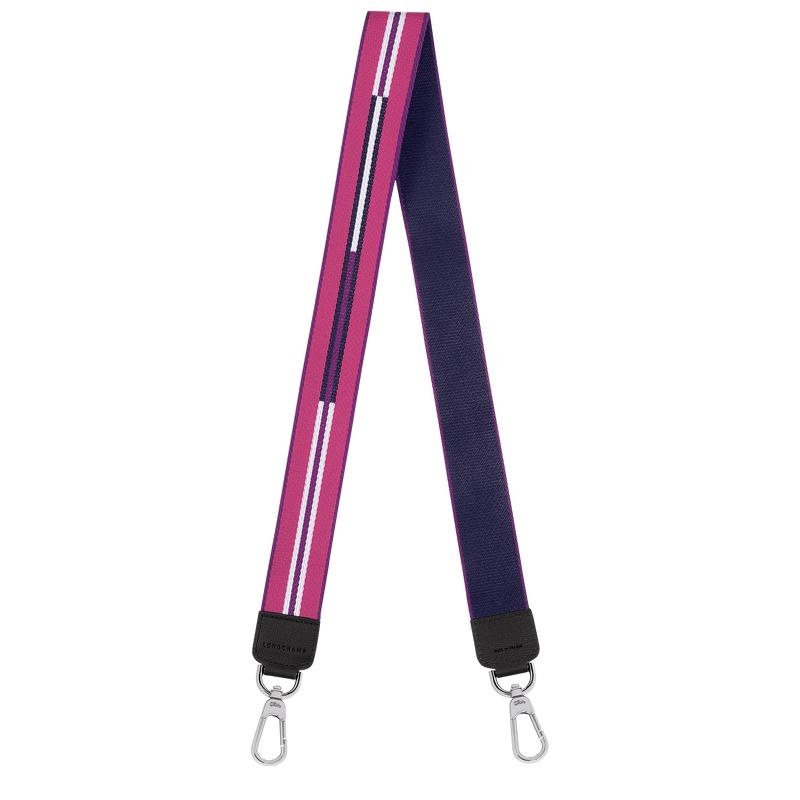 Violet Purple Men\'s Longchamp Rayures Shoulder Straps | RQOZU-9218