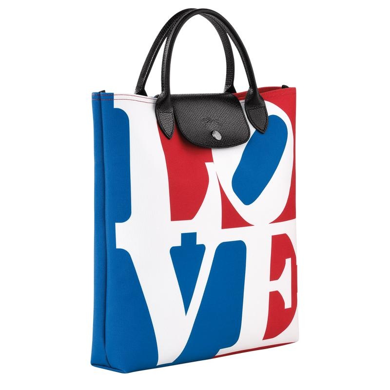 White Men's Longchamp x Robert Indiana L Handbags | ZTLOF-8320