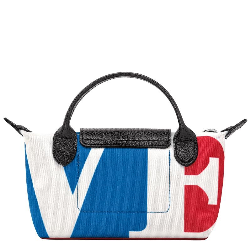 White Men's Longchamp x Robert Indiana Pouches | APYEV-0415