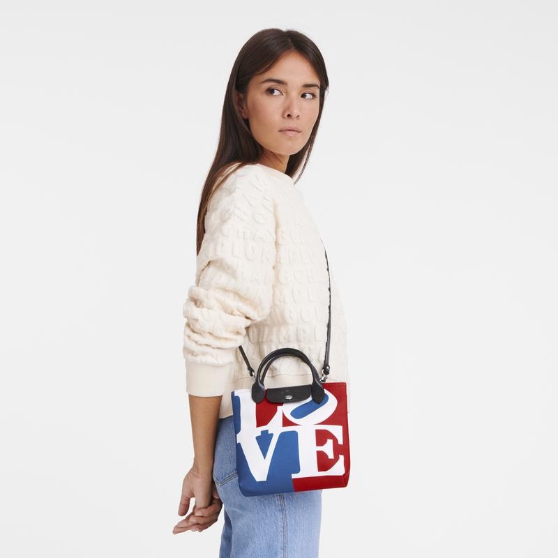 White Men's Longchamp x Robert Indiana XS Crossbody Bags | PNZKY-0976