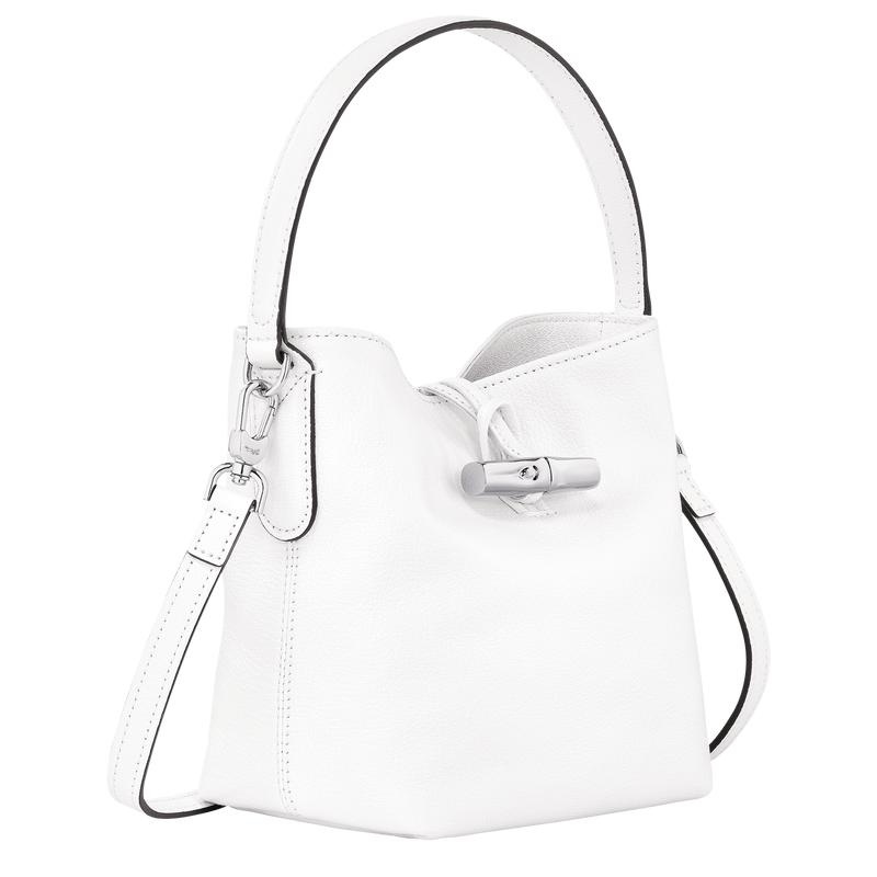 White Women's Longchamp Roseau XS Bucket Bag | OZLEQ-0451